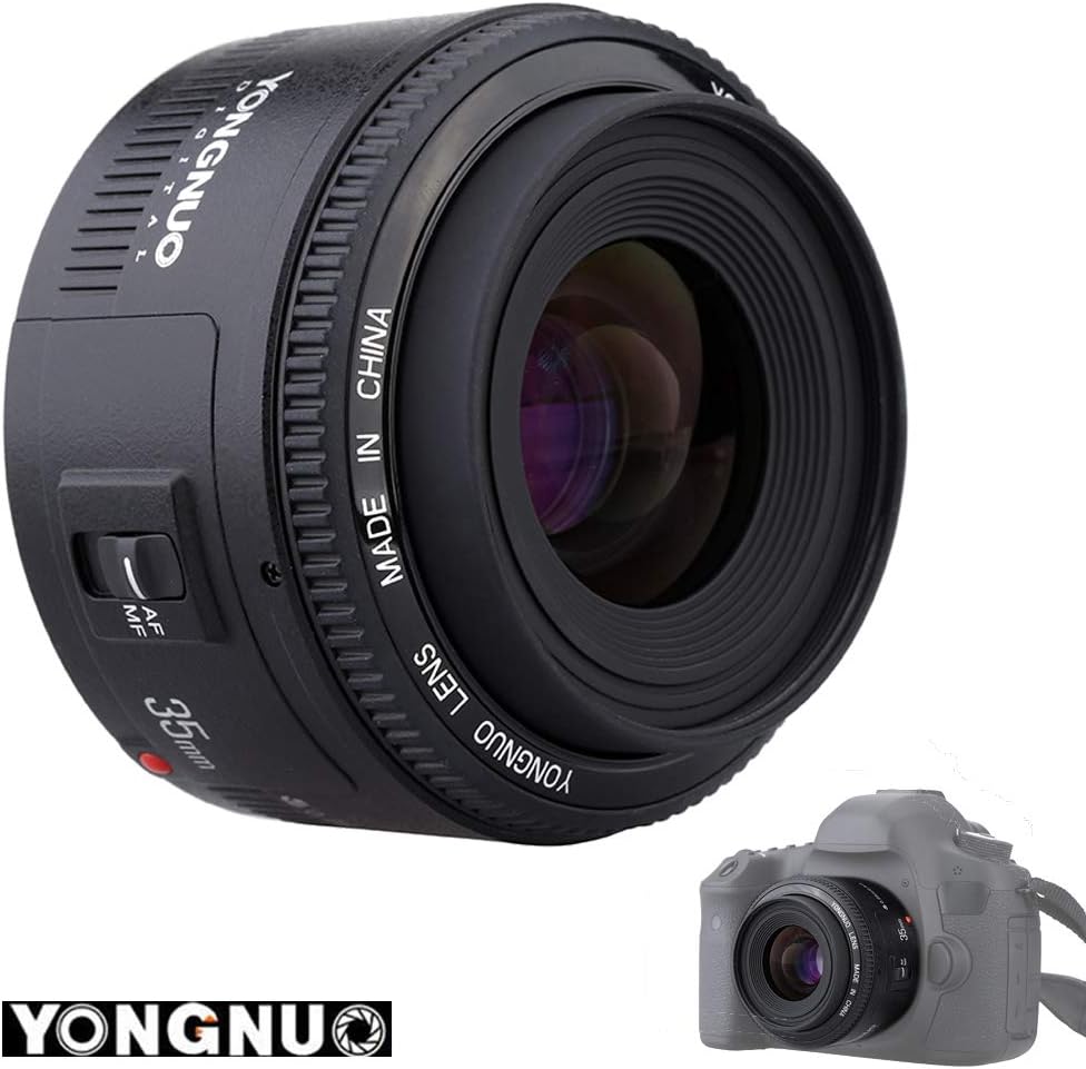 YONGNUO YN35mm F2 Lens 1:2 AF/MF Wide-Angle Fixed/Prime Auto Focus Lens for Canon EF Mount EOS Camera