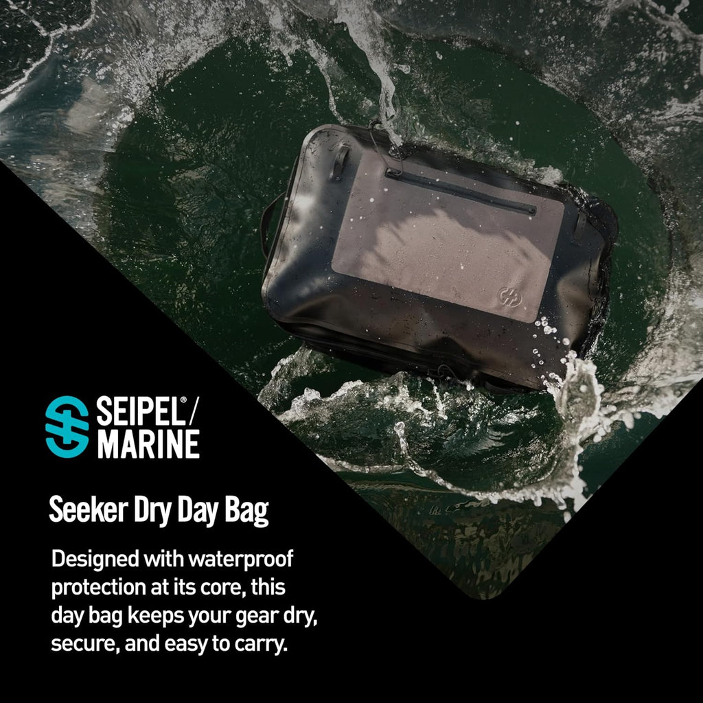 Seeker Collection Dry Day Bag Waterproof Dry Day Bag IP67 16L Marine Tote with Sealed Zipper Electronics Pocket Carry Handles for Boating Travel