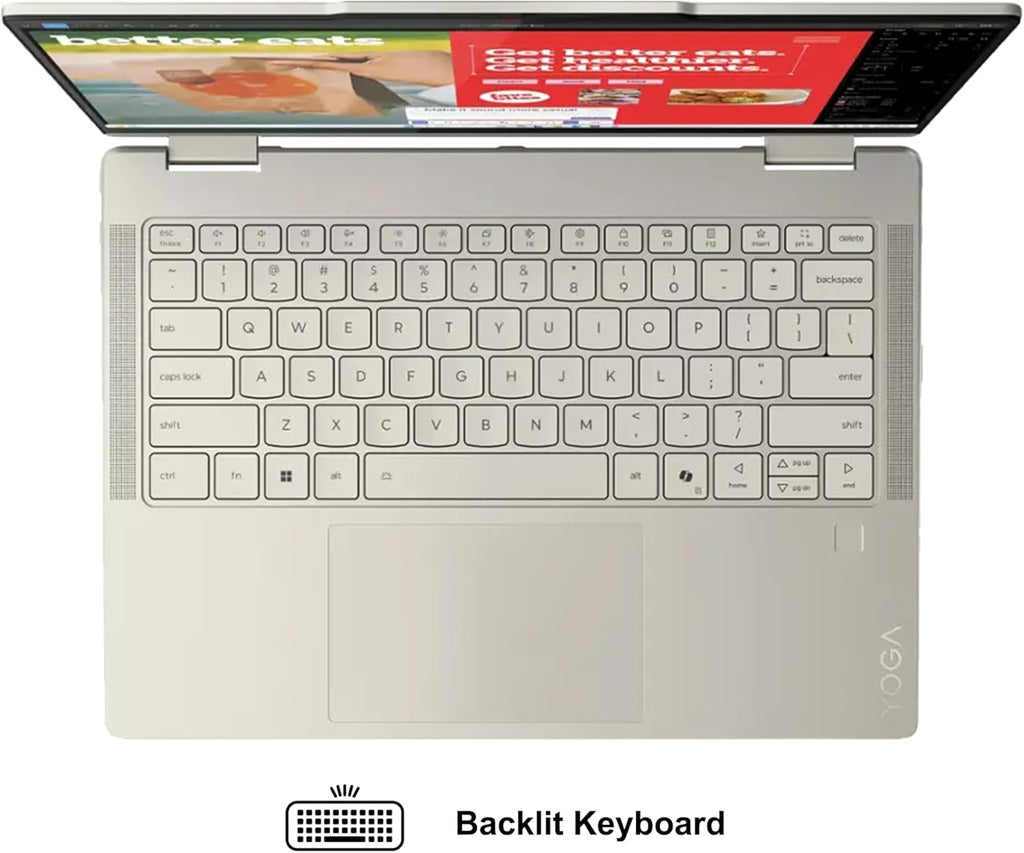 Lenovo Yoga 7 2-in-1 Laptop 14" WUXGA OLED Touch (100% DCI-P3, 600nits HDR) AMD 6-core Ryzen AI 5 340 (Up to 50 Tops) 16GB RAM 512GB SSD Pen for Designer Business Work Win11Pro ICP Hub