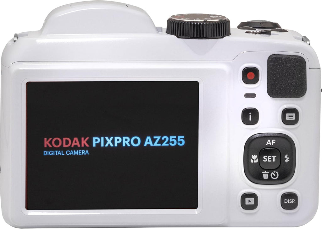 Kodak PIXPRO AZ255 Digital Camera (White), Point & Shoot Camera Case, 16GB Memory Card, USB Card Reader, Table Tripod, Accessories