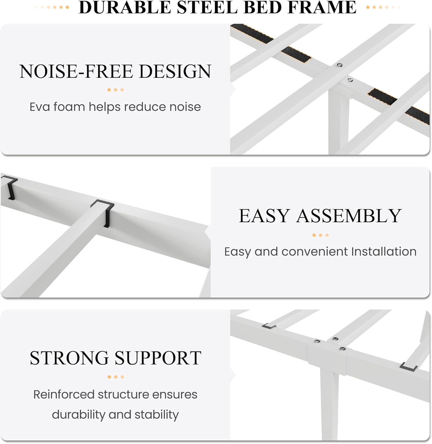 SHA CERLIN Full Size Bed Frame with Headboard,Metal Bed Frame with Butterfly Pattern Design Headboard & Footboard,No Box Spring Needed,Easy Assembly,White