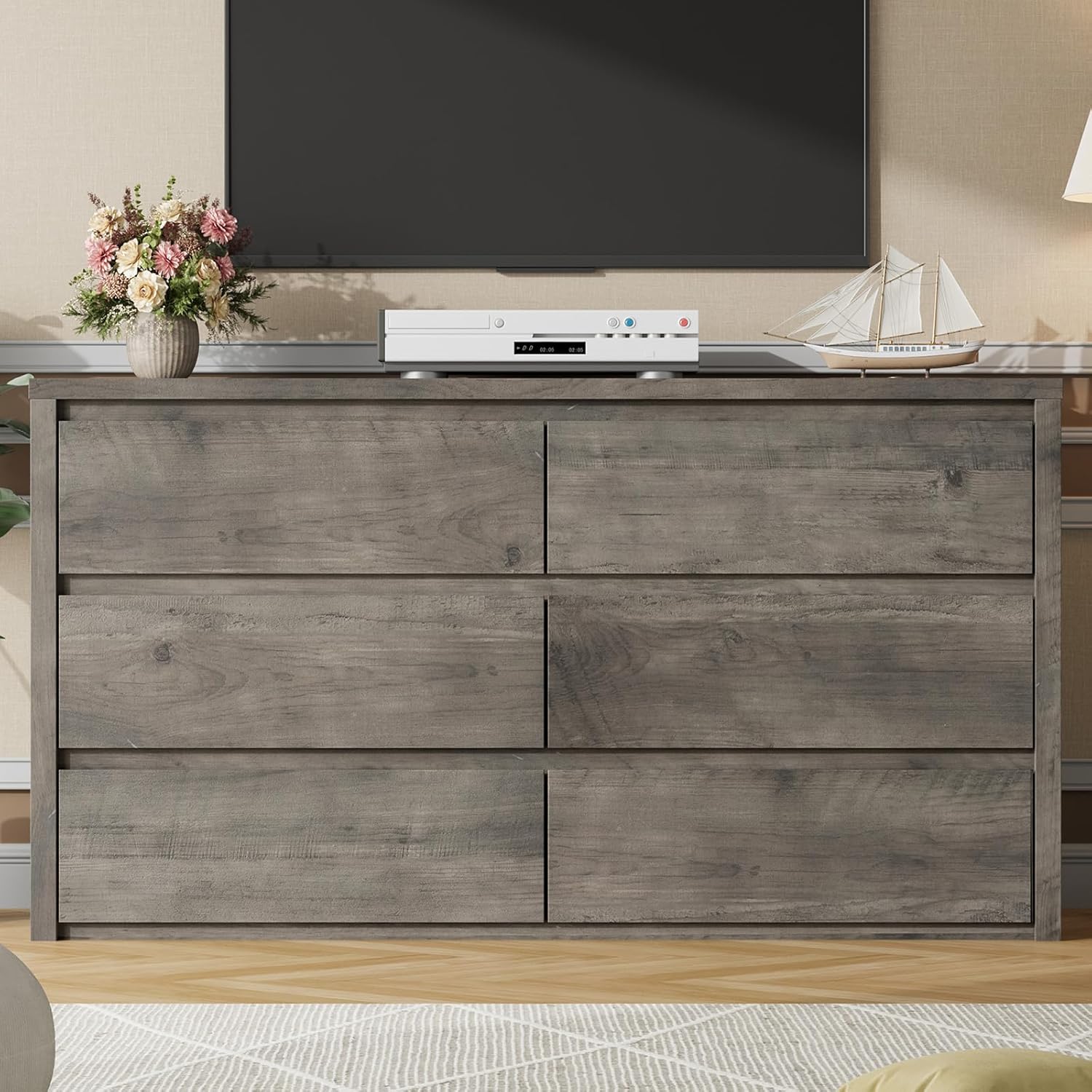 GarveeHome 7 Drawer Dresser for Bedroom, Wide Modern Chest of Drawers, Large Wood Dresser Wooden Storage Organizer for Living Room, Hallway Entryway