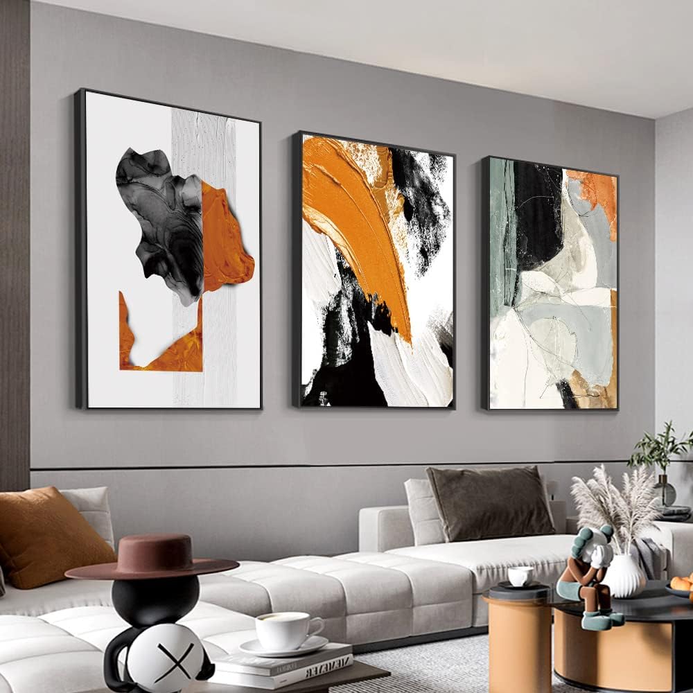Canvas Wall Art Aesthetic Abstract Graffiti Large 32" X 24" Set of 3 Minimalist Wall Decor Modern Nature Art Posters Prints Frame Wall Art For Living Room Bedroom Bathroom Kitchen Office