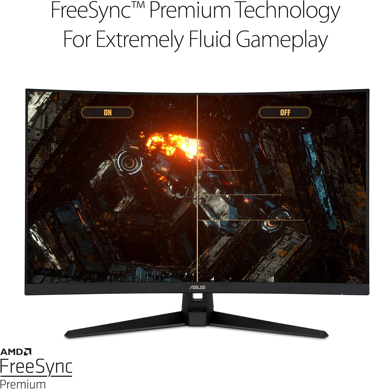 ASUS TUF 32 Inch Curved Gaming Monitor - QHD (2560 x 1440), 165Hz (Supports 144Hz), 1ms, Extreme Low Motion Blur, Speaker, FreeSync Premium, VESA Mountable, DisplayPort, HDMI - VG32VQ1B