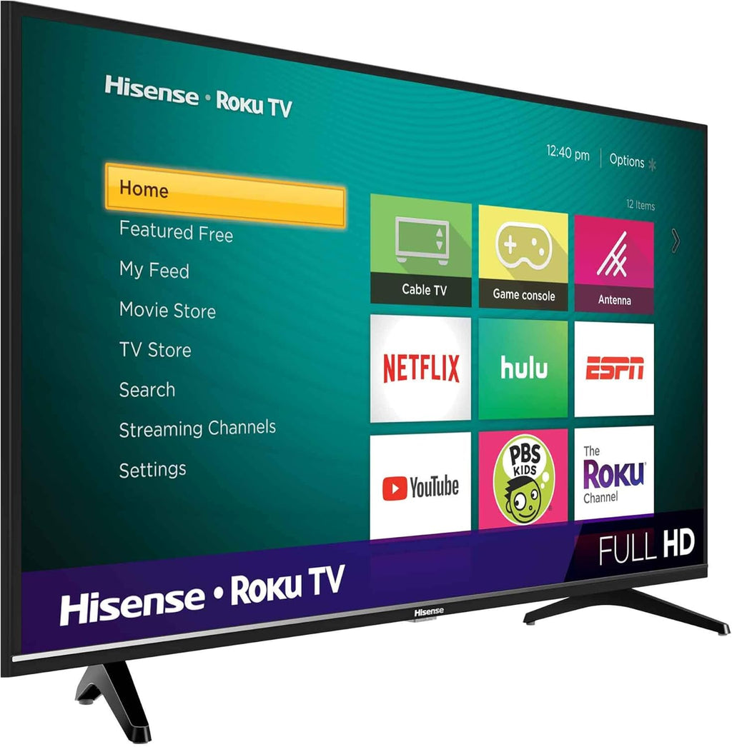 Hisense 40H4F 40-Inch LED Roku Smart TV with Alexa Compatibility (2020) (Renewed)