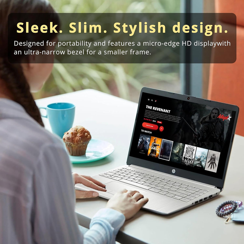 HP Stream 14" HD BrightView Laptop, Intel Celeron N4120 Processor, 8GB RAM, 64GB SSD, Intel UHD Graphics, 720p Webcam, WiFi, HDMI, Win 11 S, Silver (Renewed)