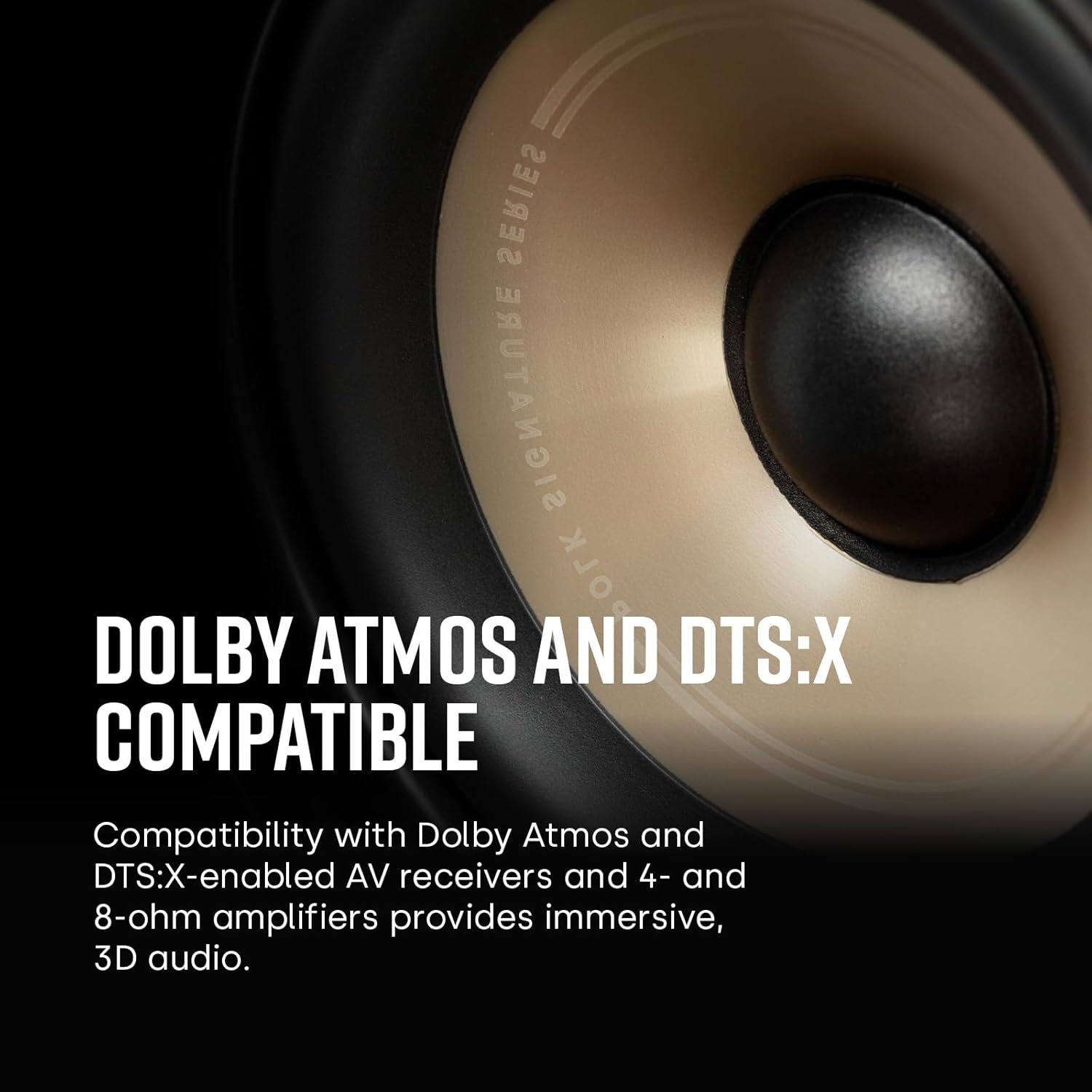 Polk Signature Elite ES10 Surround Sound Speakers - Hi-Res Audio Certified, Dolby Atmos & DTS:X Compatible, 1" Tweeter & 4" Woofer, Power Port Technology for Bass (Pair, Stunning Black)