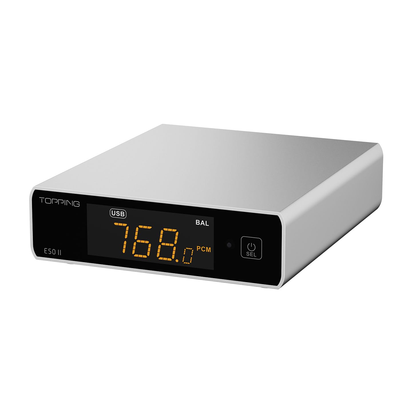 TOPPING E50 II Hi-Res Audio DAC with App Control, AK4497S Velvet Sound, DSD512/PCM768kHz, LDAC Bluetooth, 10-Band PEQ, Preamp, RCA/TRS Outputs (Silver)