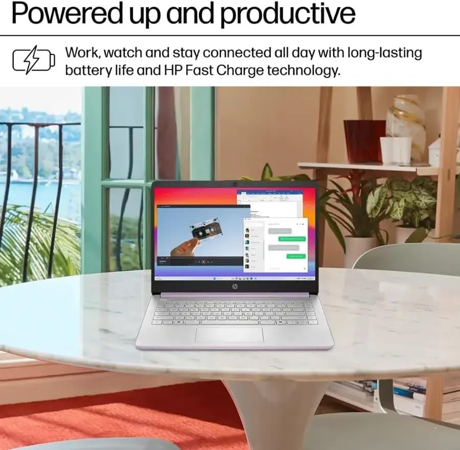 HP Stream 14 Student Business Laptop, Microsoft Office 365, Copilot AI, Intel N150 Processor(Quad-core), 32GB RAM, 128GB UFS, Honey Lavender, Windows 11 Home, with 5ave Kit