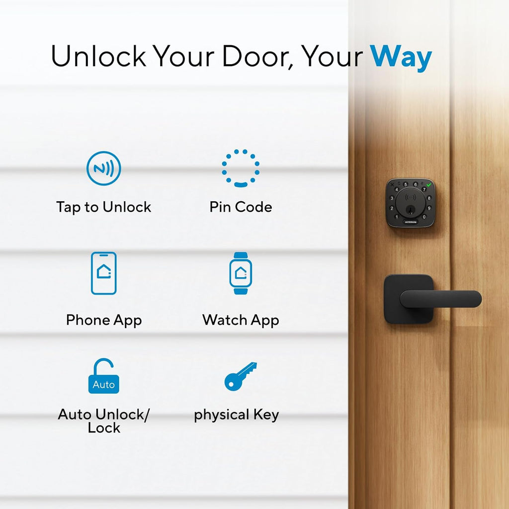 ULTRALOQ Bolt NFC Smart Lock, Tap to Unlock with Apple Home Key and Android NFC, Built-in WiFi Deadbolt, App Remote Control, Auto Lock, Works with Apple HomeKit, Alexa, Google, BHMA Certified