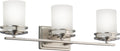Kichler Hendrik 24" Vanity Light in Brushed Nickel, 3-Light Modern Bathroom Vanity with Satin Etched Cased Opal Glass, (24" W x 8" H), 5078NI