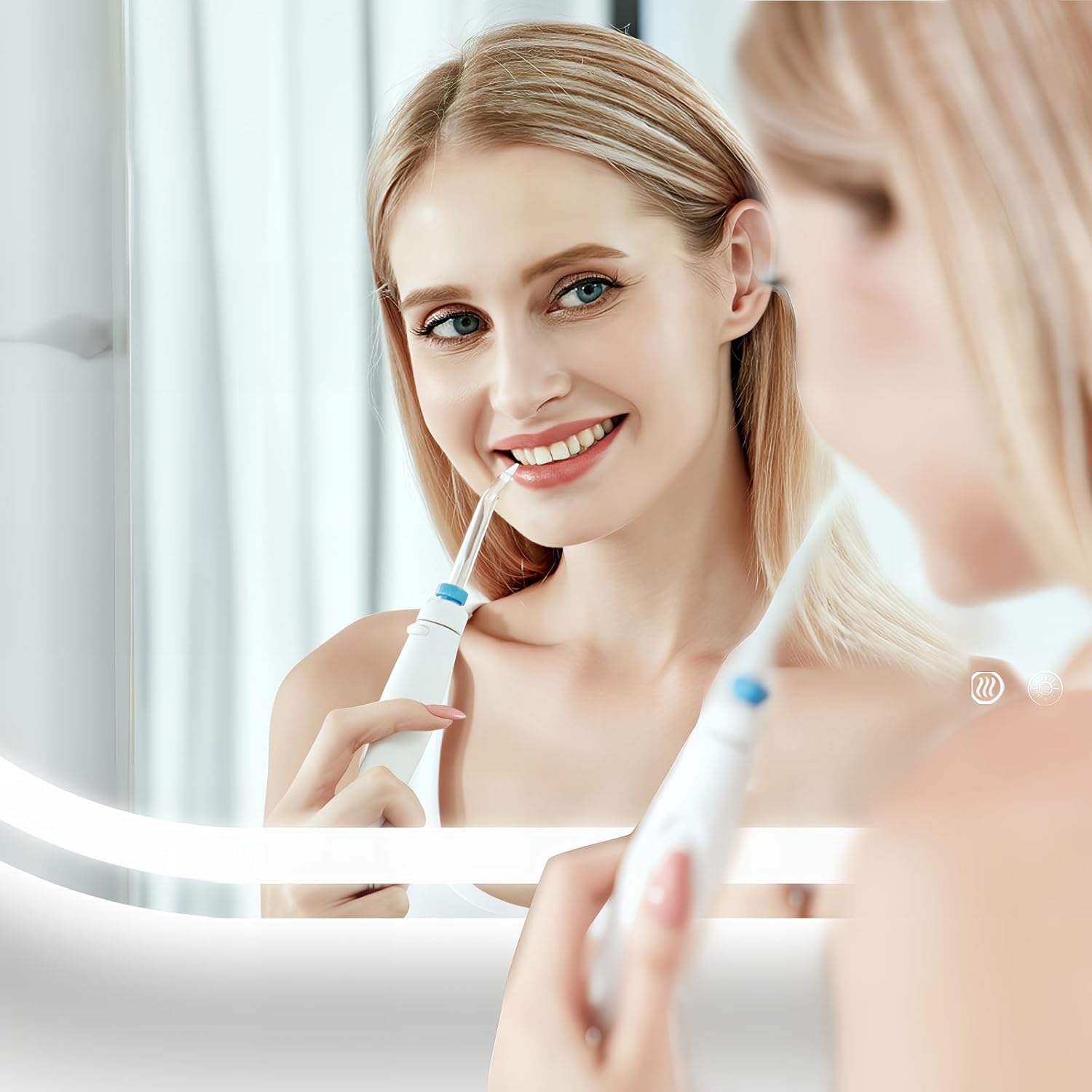 Niccy Arched LED Bathroom Mirror, 48x30 Arch Wall Mounted Frameless Bathroom Mirror for Vanity, Smart Lighted Frontlit Mirrors with Memory Function for Bathroom Bedroom Beauty Hair Salon