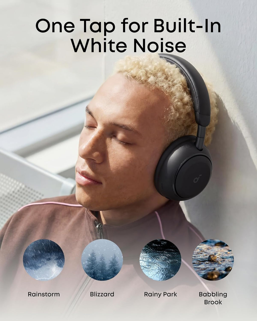 Soundcore Space 2 by Anker, Active Noise Cancelling Headphones, Comfortable Fit, 50H Playtime, LDAC Hi-Res Wireless Audio, Dual Connection, Clear Calls, Bluetooth 6.1, Nap Mode, Wearing Detection