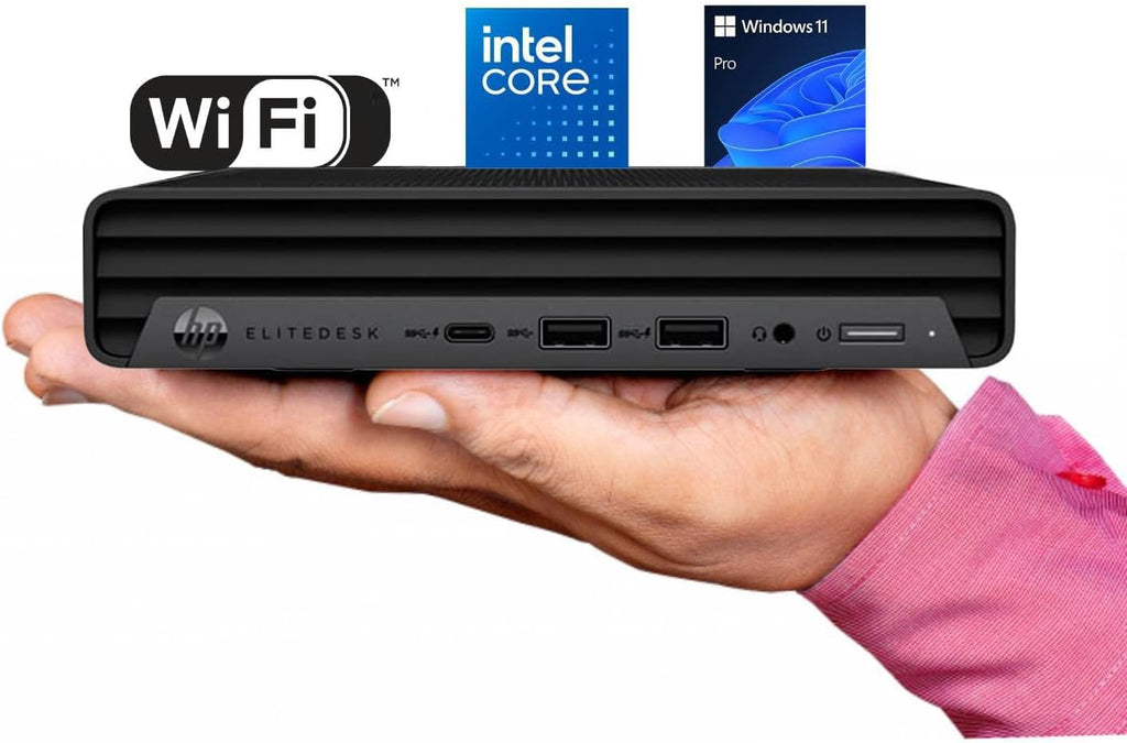 HP Mini PC, EliteDesk 800 G6 Mini Desktop Computer, Core i5-10500T 6Cores, 16GB RAM, 256GB SSD, Keyboard & Mouse, Wi-Fi, Windows 11 Pro(Renewed)