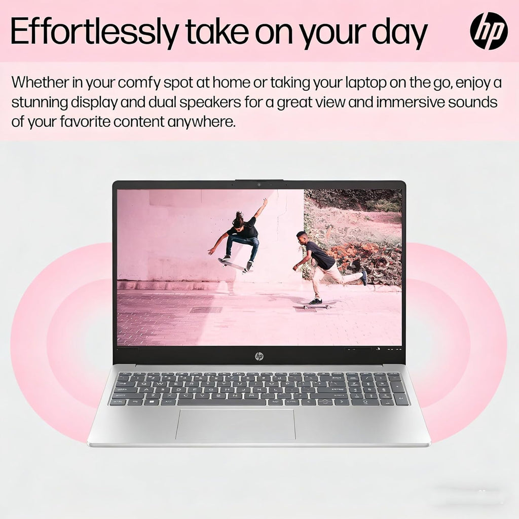 HP 15.6" FHD Laptop 2026 Edition with Copilot AI, 16GB RAM, 256GB SSD, Intel Processor, Long Battery Life, Lightweight 3.64 lbs, Microsoft 365, Windows 11 for Students & Office