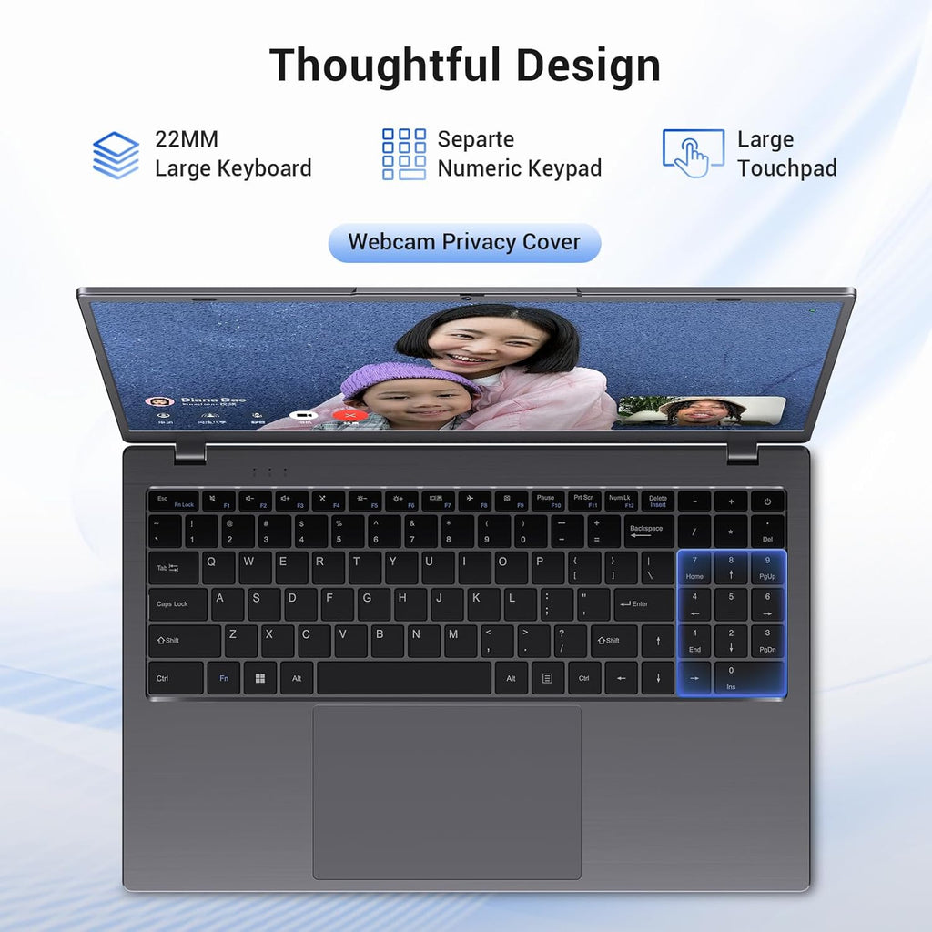 15.6 Inch Laptop Computer, AMD 3020e Processor (Up to 2.6GHz), 8GB RAM 256GB SSD, 1080P IPS FHD Display, USB3.2, Type-C, HDMI, WiFi 5, Win11 Laptop, Notebook Laptops for Business and Students