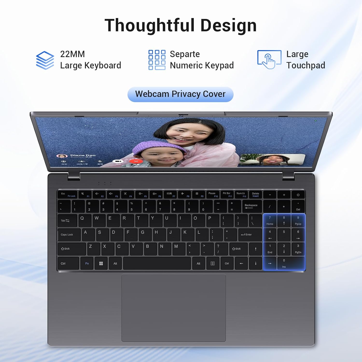 15.6 Inch Laptop Computer, AMD 3020e Processor (Up to 2.6GHz), 8GB RAM 256GB SSD, 1080P IPS FHD Display, USB3.2, Type-C, HDMI, WiFi 5, Win11 Laptop, Notebook Laptops for Business and Students