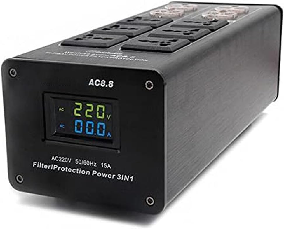 3000W 15A 100-240V AC8.8 Advanced Audio Power Purifier Filter AC Power Socket Video Noise Eliminator/Line Conditioner/Whole Entertainment System Protection
