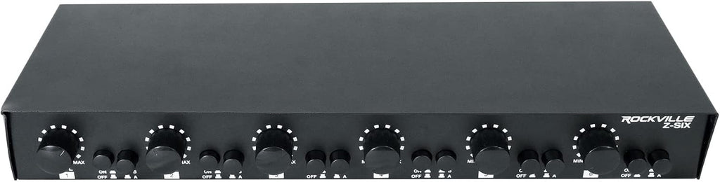 Rockville Z-SIX 300W 6-Zone Audio Zoner 8-Ohm, Multi-Room Control, Dual Source Inputs, Volume Control, for Home and Commercial Audio Systems