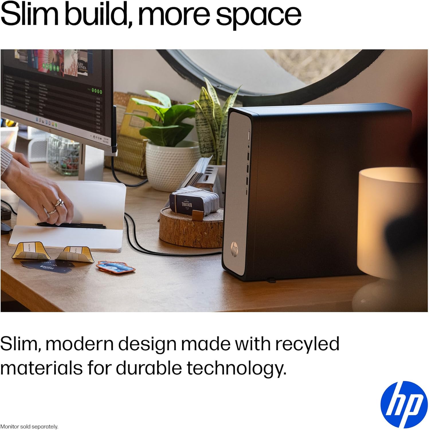 HP OmniDesk Slim Desktop PC, Intel Processor 300, 8 GB RAM, 256 GB SSD, Intel UHD Graphics 710, Windows 11 Home, Microsoft Copilot, Meteor Silver, S03-0010 (2025) (Renewed)