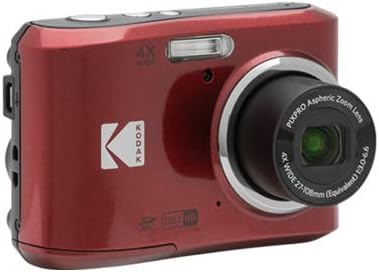 Kodak PIXPRO FZ45 Digital Camera (Red) Bundle with 32GB Class 10 UHS-I U1 SDHC Memory Card and AA High-Performance Alkaline Batteries (4-Pack) (3 Items)