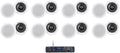 Rockville Rock Zone 8 Bundle: 1000-Watt 8-Channel Multi-Room Receiver/Amplifier, (16) 6.5 in 500-Watt White in-Ceiling Home Theater Speakers, for Home Audio Systems, 17-Items