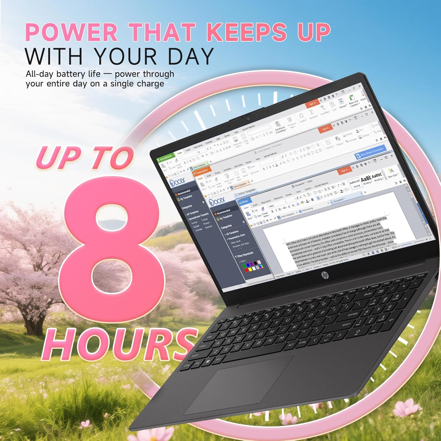 HP Flagship 15.6" FHD Business Laptop, AMD Ryzen 7 7730U, 16GB RAM, 512GB PCIe SSD, Office 365 for the Web, Windows 11 Pro, Numeric Keypad, Webcam, Wi-Fi 6, Patented Accessory