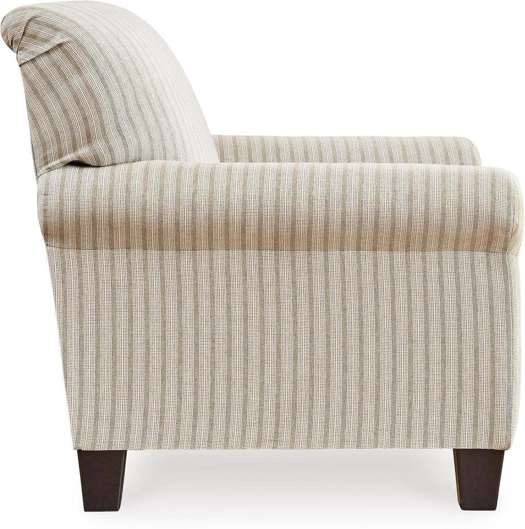 Signature Design by Ashley Valerani Classic Striped Upholstered Accent Chair, Beige