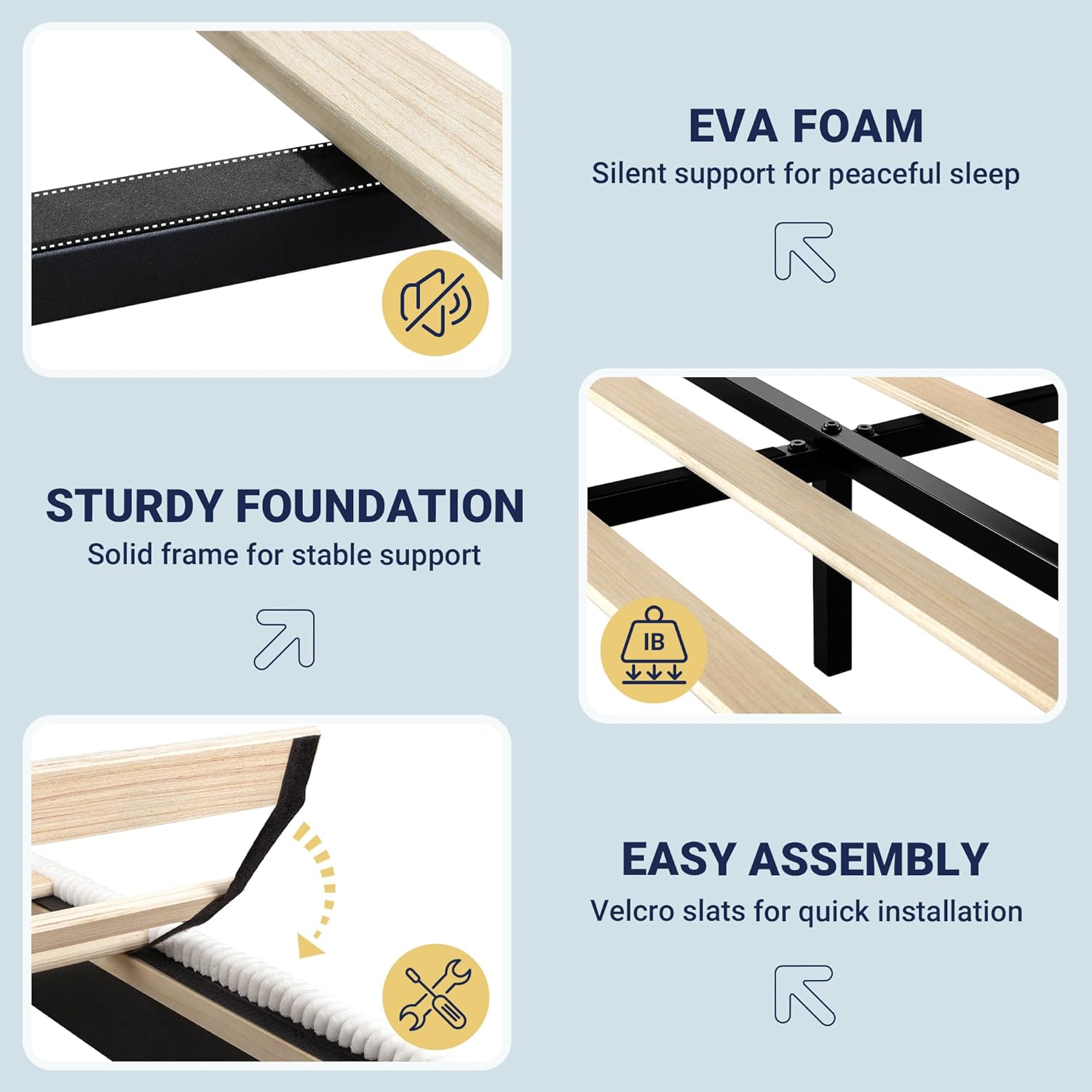 Allewie King Bed Frame, Upholstered Platform Bed, Adjustable Vertical Channel Tufted Headboard, Corduroy Fabric, Modern Low Profile, Wooden Slats, No Box Spring Needed, Easy Assembly, White