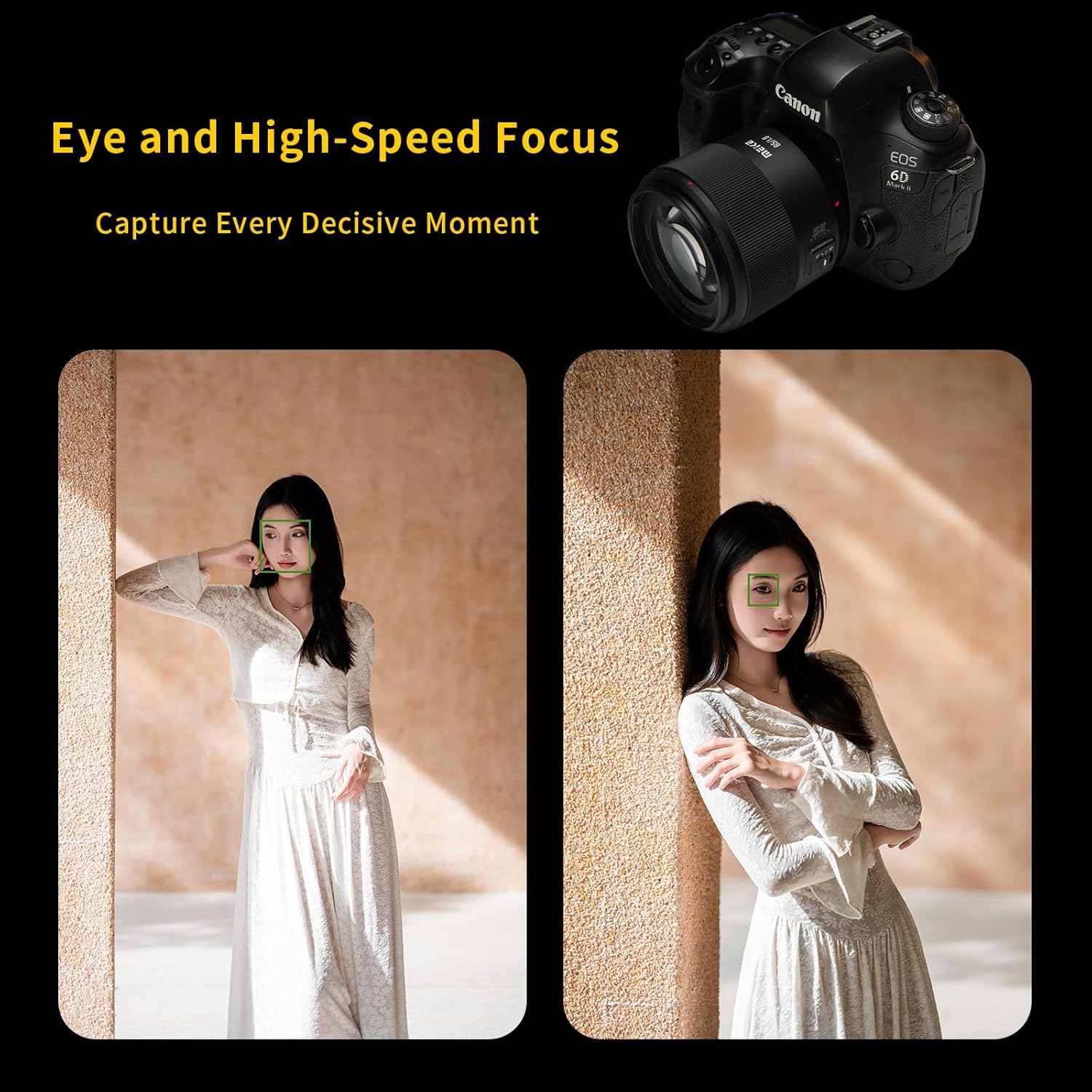 Meike 85mm F1.8 SE Mark II STM AF Full Frame Auto Focus Medium Telephoto High Resolution 8K Portrait Lens Compatible with Canon EOS EF Mount Digital SLR Cameras T8i T7 850D 5D 6D 5D Mark IV 6D Mark II