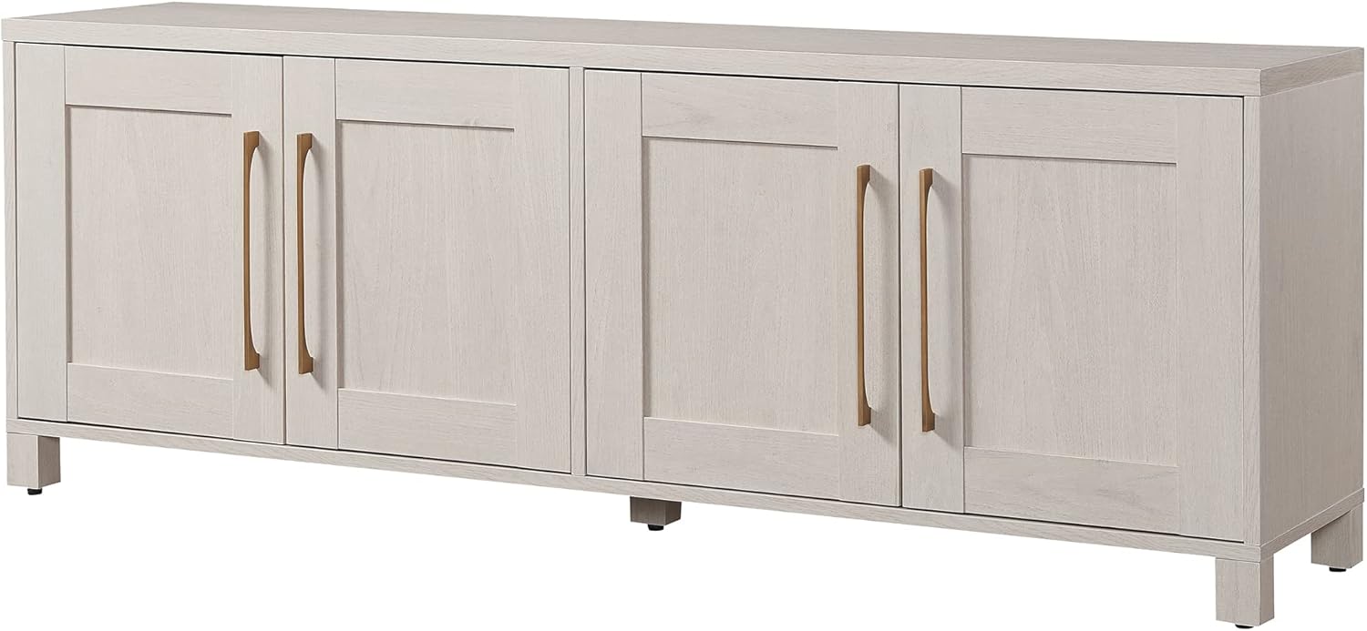 Henn&Hart Rectangular TV Stand for TV's up to 80" in Alder White, TV Stands for the Living Room