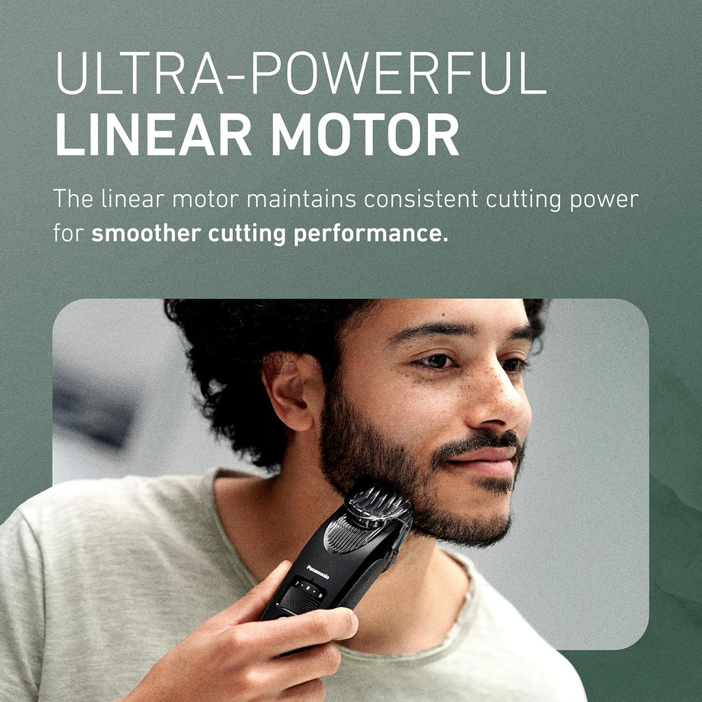 Panasonic Beard Trimmer for Men Cordless Precision Power, Hair Clipper with Comb Attachment and 19 Adjustable Settings, Washable, ER-SB40-K, 0.5-10mm lengths, 1 Pack