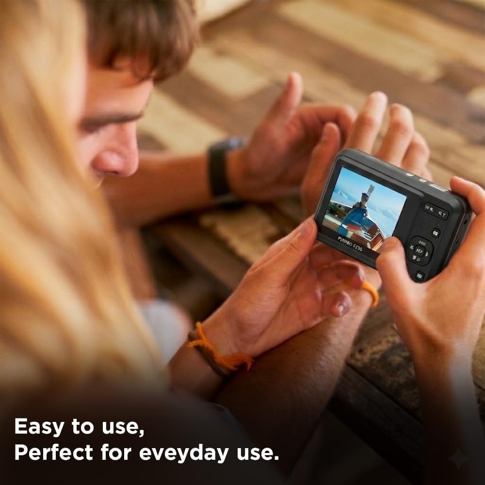 Kodak PIXPRO FZ55 Digital Camera, 16MP Compact Point & Shoot, 5X Optical Zoom, 28mm Wide Angle Lens, 1080P Full HD Video, Black + Camera Case & 32GB SD Card