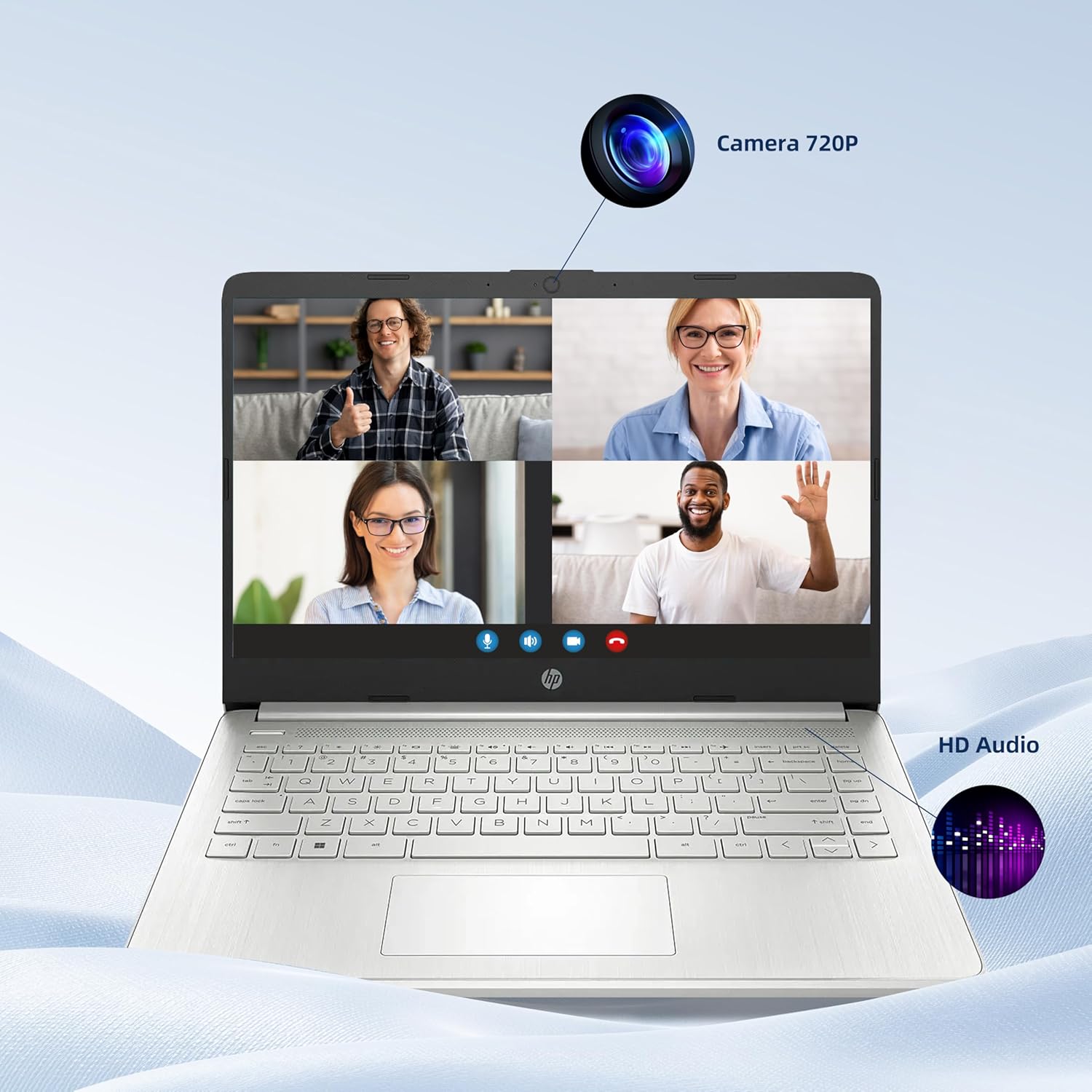 HP Essential Laptop Computer for Home & Student with Office 365, 2026 Edition, 128GB Storage- Intel Processor - LED Display, 128GB Docking Station, Portable Design, Copilot AI, Windows 11 S