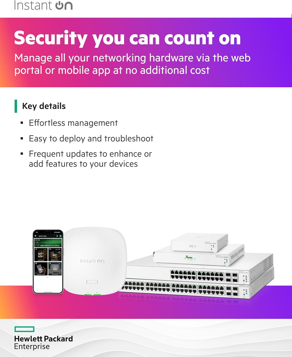 HPE Networking Instant On Secure Gateway SG2505P 5-Port 2.5G Smart-Managed Gateway with PoE, 2X 2.5GBase-T, 3X 1GBase-T, 60W PoE Class 4, US Cord (S0G34A#ABA)