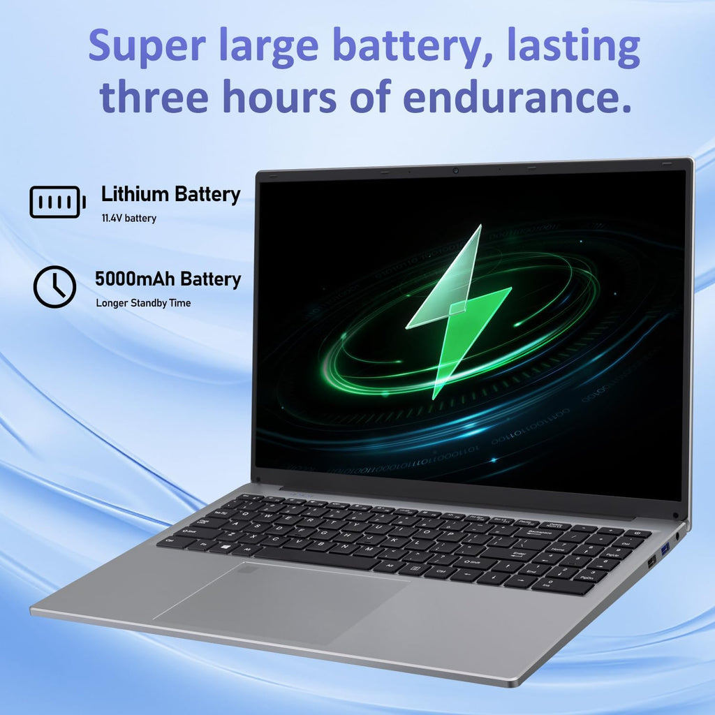 Auusda 16" Traditional Laptop Computer, i3 Processor 16GB RAM 1TB SSD Silver Laptops Notebook with Backlit Keyboard, Fingerprint, WiFi 6 Bluetooth 5.3 Laptops for Students & Office USB-C Port