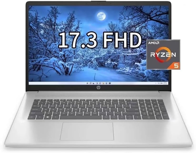 HP New 17 Home & Business Laptop,17.3" FHD, AMD Ryzen 5 7430U,16GB RAM, 512GB PCIe SSD,Windows 11 Home