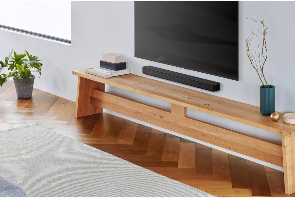 Sony S100F 2.0ch Soundbar with Bass Reflex Speaker, Integrated Tweeter and Bluetooth, (HTS100F), easy setup, compact, home office use with clear sound black