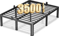 VIPSHOW 14 Inch Queen Heavy Duty 3500 lbs Bed Frame with Round-Corner Legs & Anti-Squeak Design – Quick Assembly Metal Platform, No Box Spring Needed
