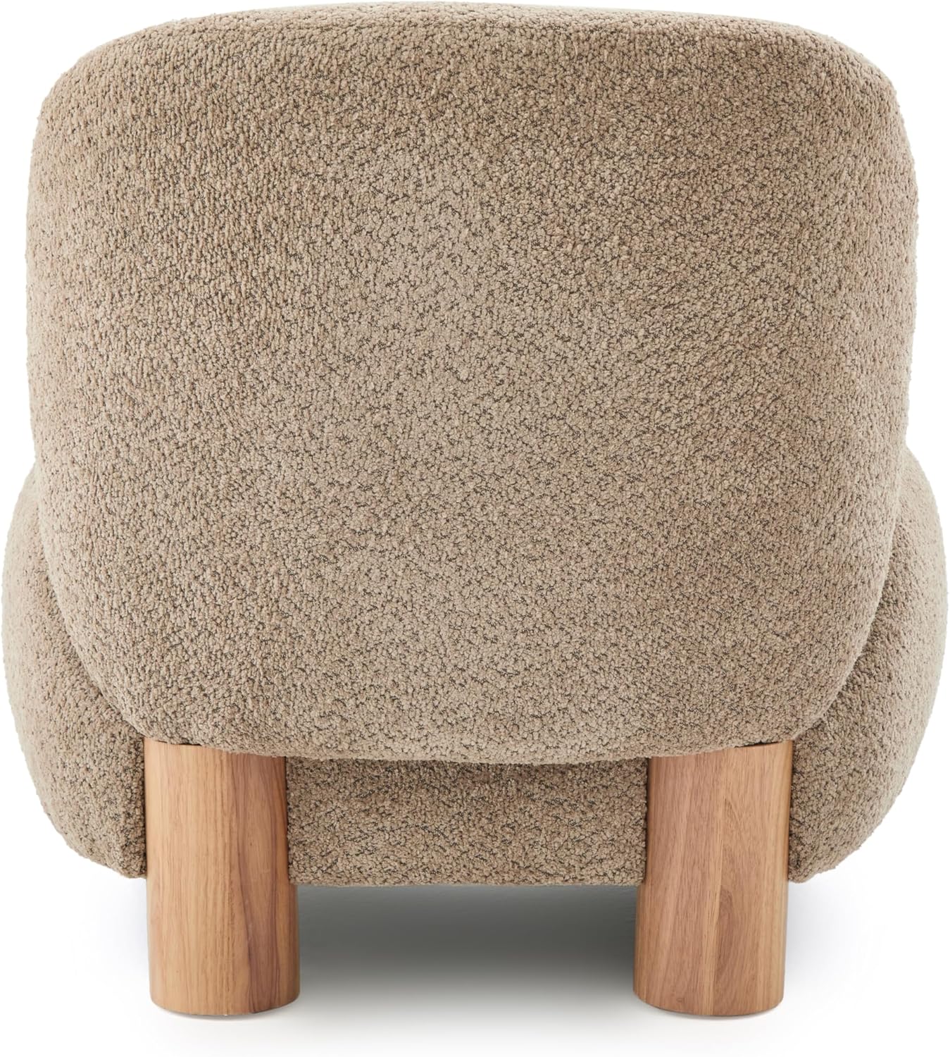 Christopher Knight Home Modern Low Profile Accent Chair for Living Room, Boucle Upholstered Armless Chair with Rubberwood Legs, Comfy Lounge Armchair, Plush Cloud-Like Seating for Bedroom, Light Brown
