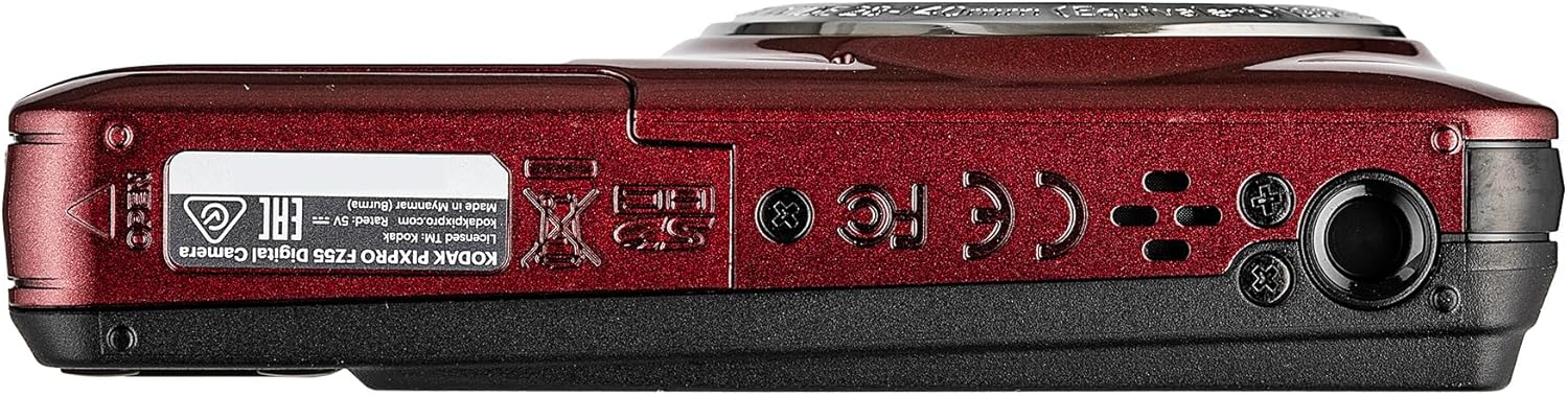Kodak PIXPRO FZ55 Digital Camera (Red) | 16MP Sensor, 5X Optical Zoom, 28mm Wide-Angle Lens & Full HD Video | Great for Travel & Beginner Photography (FZ55RD) + 32GB Card + Case + Cleaning Cloth