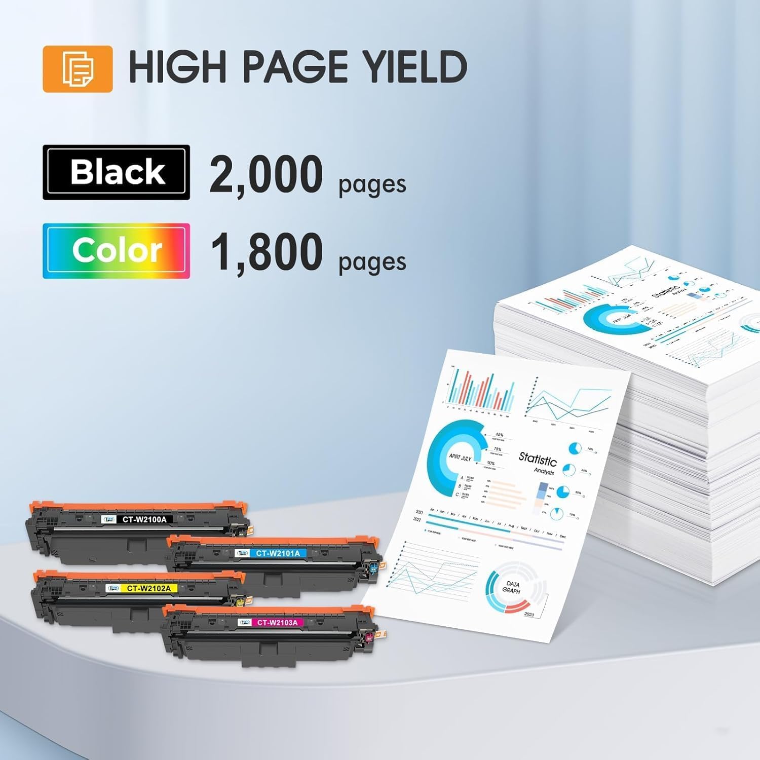 210A Toner Cartridges 4 Pack 210 4301fdw 4201dn Compatible for HP210A 210X for HP Color LaserJet Pro MFP 4301fdn 4201dn 4201dw W2100X W2100A Series Printer Ink ‎Black Cyan Yellow Magenta(with Chip)