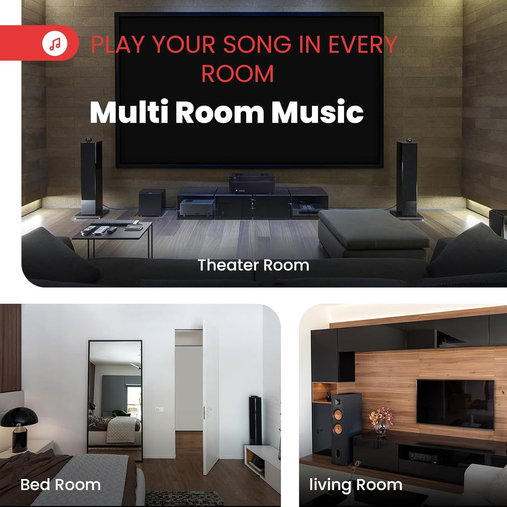Pyle 4 Multi-Zone Stereo Amplifier - 19” Rack Mount, Powerful 8000 Watts with Speaker Selector Volume Control & LED Audio Level Display, 4-Ch. Bridgeable Switches - PT8000CH
