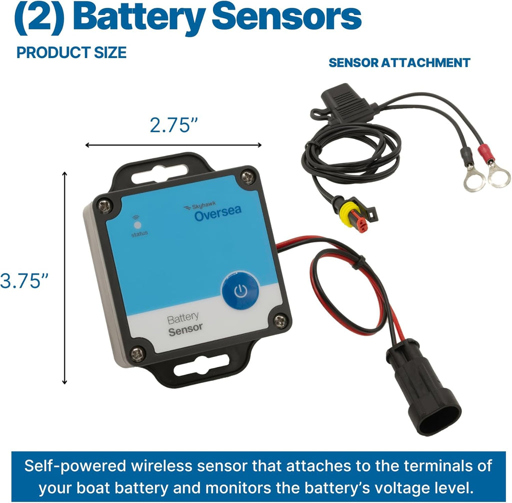 Fisherman Remote Boat Monitoring Bundle | Wireless Hub + Complete Safety, Security & Readiness Sensors | Battery x 2, Bilge, Motion & Environmental Alerts | No Boat Battery Drain