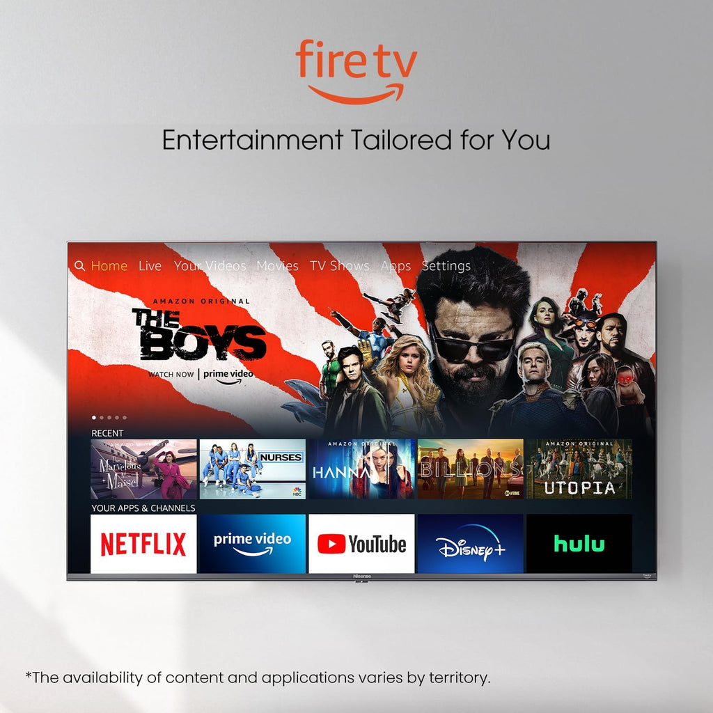 Hisense 65” Class U6 Series ULED 4K UHD Smart Fire TV (65U6HF, 2024) - QLED, Full Array Local Dimming, 600-Nit, Dolby Vision HDR 10+, HDMI 2.1, MEMC, 240 Motion Rate with VRR, Alexa Compatibility