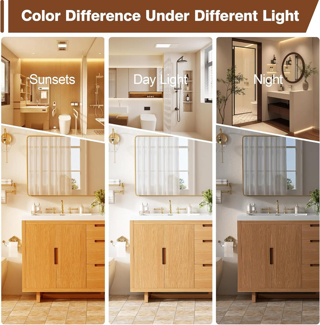59.3-Inch Bathroom Vanity with SMC Resin Top, 4 Doors & 3 Drawers, Handle-Free, Soft-Close Hinges, Wood, MDF
