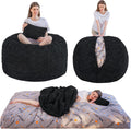 MAXYOYO Giant Bean Bag Chair Bed with Pillow, Convertible Beanbag Sofa to Floor Bed, Lazy Chair Couch with Removable Cover, High-Density Shredded Foam Filling, Cozy Lounge for Bedroom Living Room