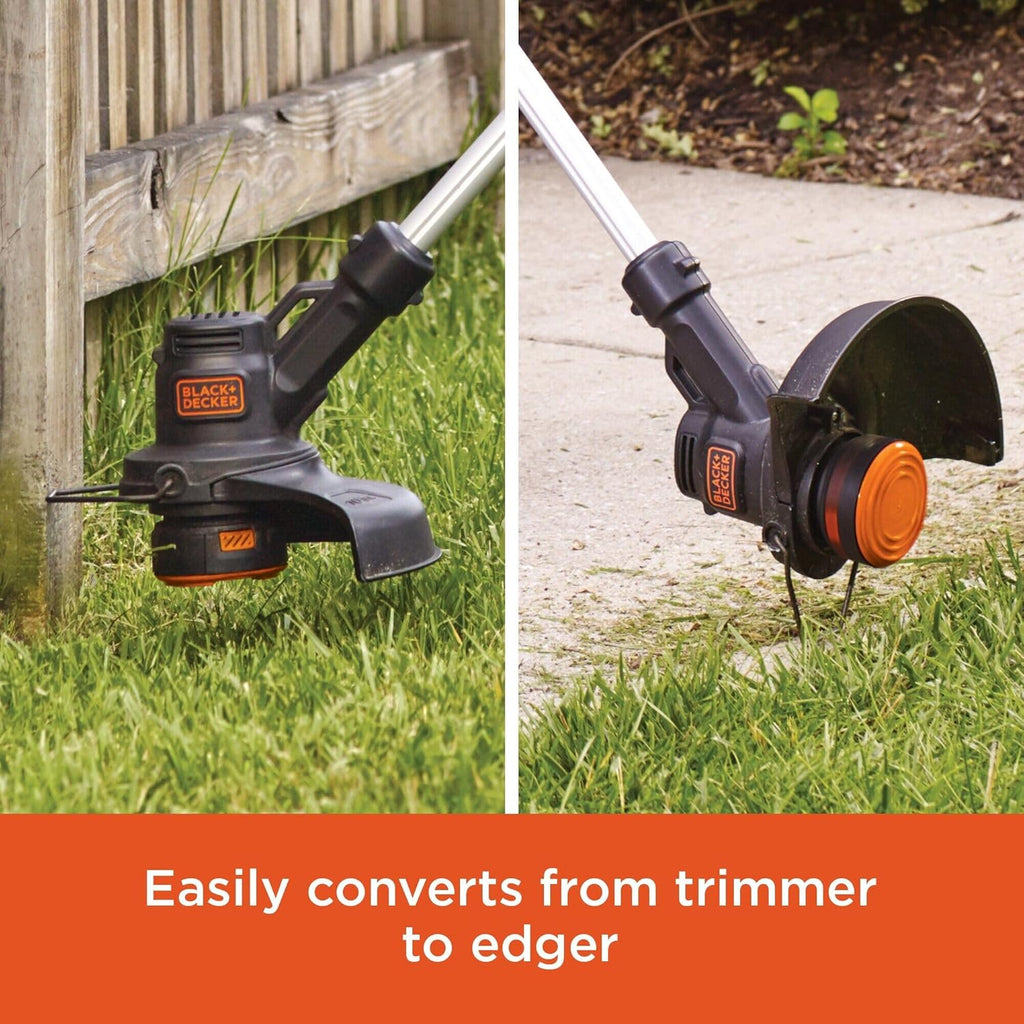 BLACK+DECKER 20V MAX Weed Eater, Edger and Sweeper Combo, Includes 2 Batteries and Charger, Cordless Electric Weed Wacker and 130 Mph Hard Surface Leaf Blower, 10 in. (LCC222)