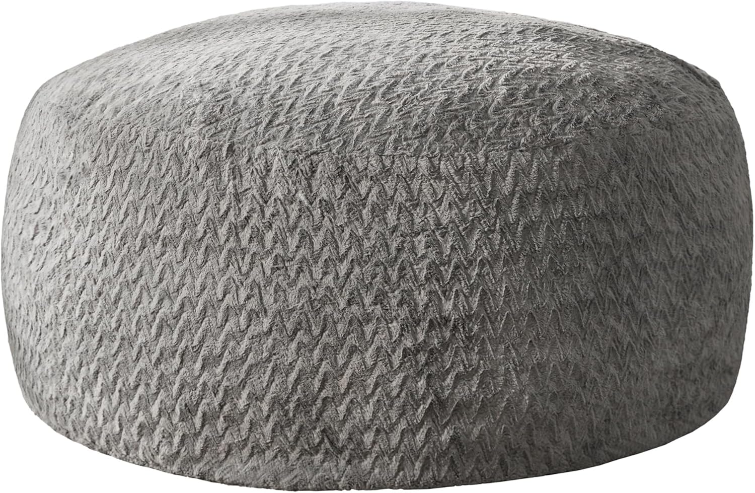 Hobestluk Bean Bag Chair Convertible Beanbag Chairs for Adults, 3 in 1 Bean Bags with Plush Chevron Cover, Adult Bean Bag Chair for Living Room, Bedroom (Grey, Full)