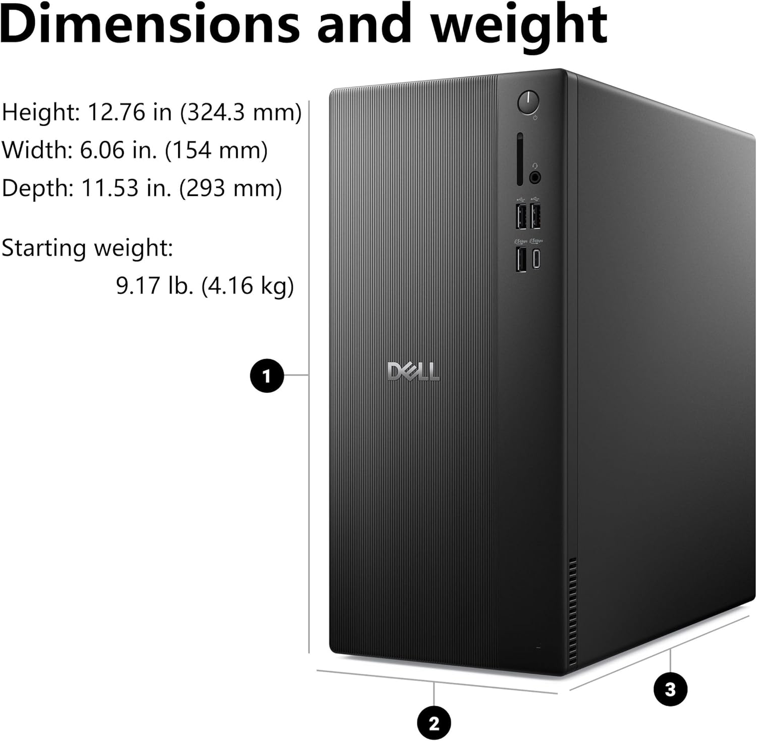 Dell Tower PC Ect1250 Business Desktop Computers,14th Gen Intel Processor, Copilot AI, 16GB DDR5, 512GB SSD, WiFi 6, Bluetooth, DisplayPort, HDMI, Type-C, Windows 11 Pro
